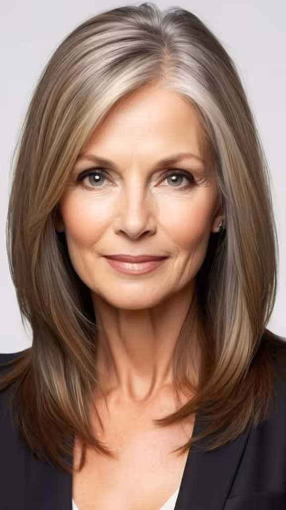 Sleek and Straight Long hairstyles after 50