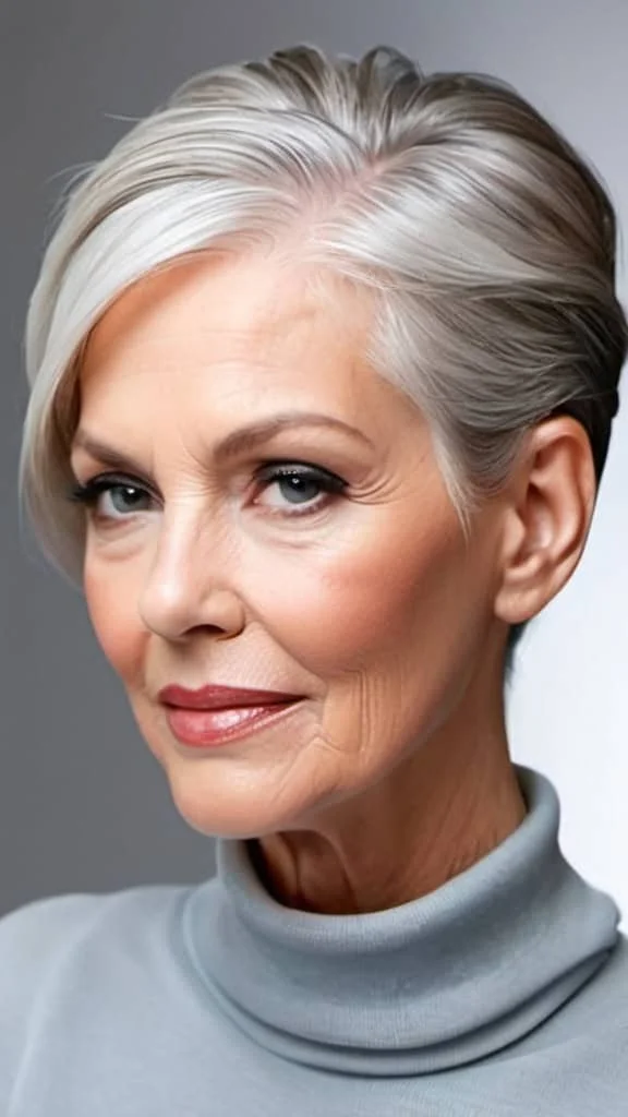 Slicked-Back Hairstyle Hairstyles for Thin Hair For Women Over 60