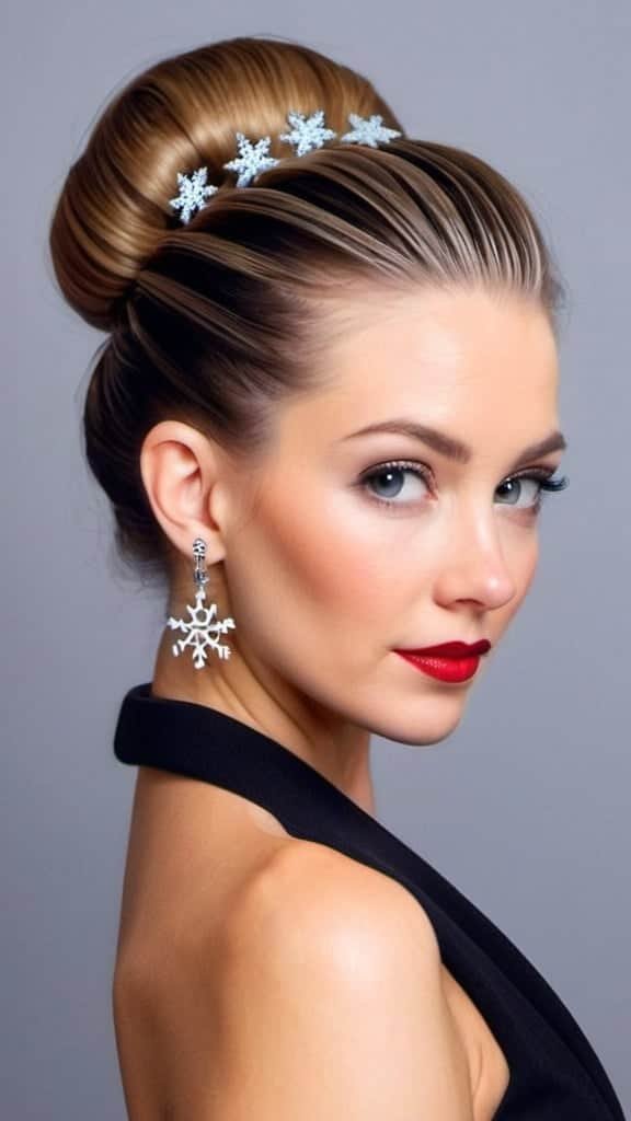 Slicked Back Christmas Hairstyles for Women