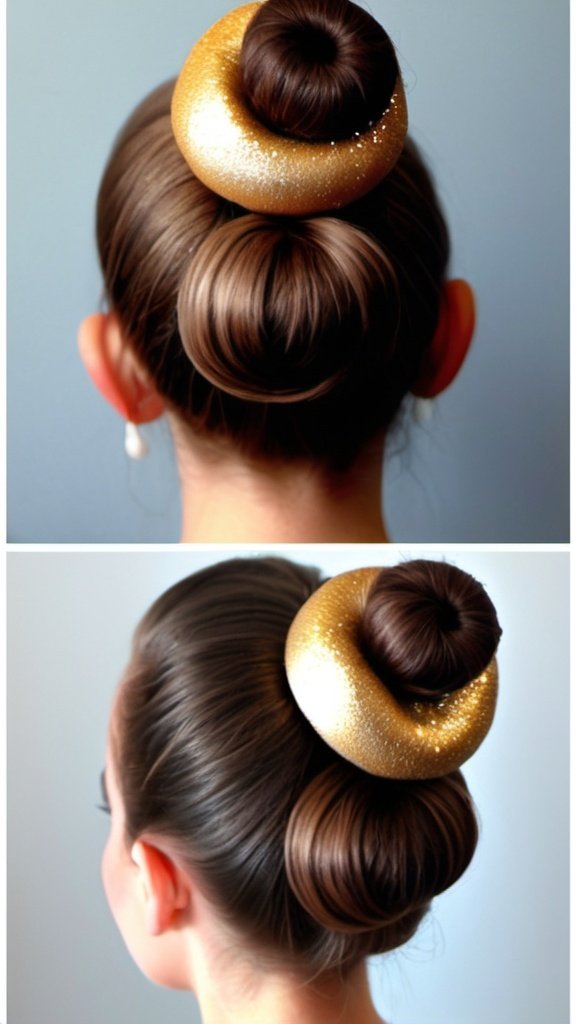 Sock Bun Christmas Hairstyles for Girls