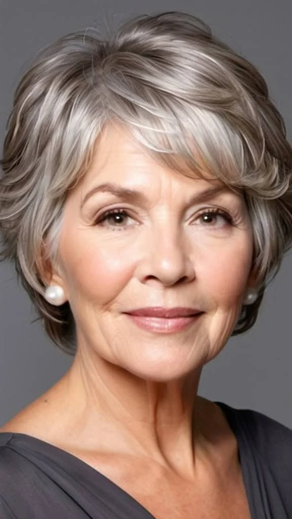Soft Glam Waves Gray Hairstyles For Women Over 60