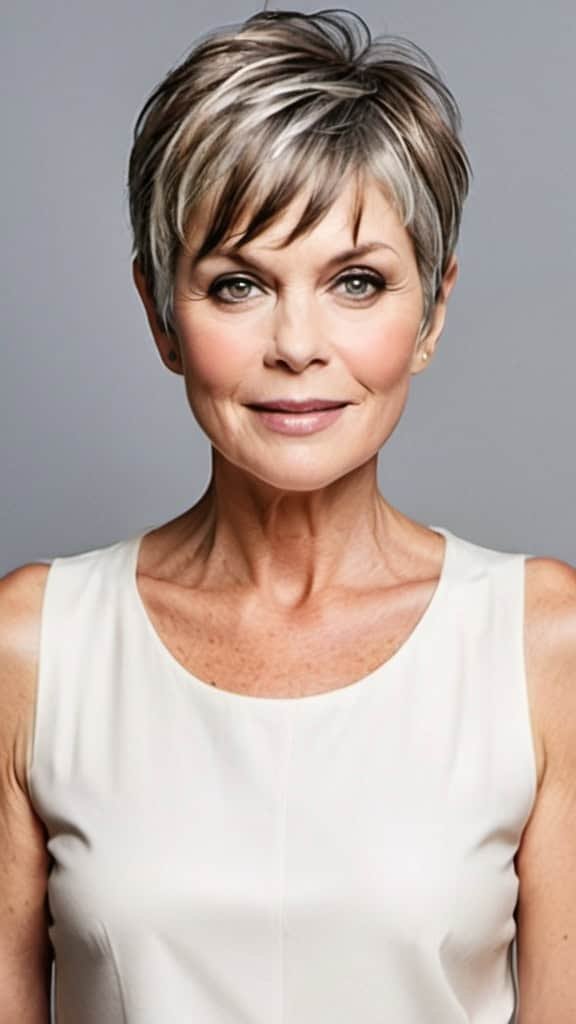 Soft Pixie with Fringe Short Hairstyles For Thin Hair For Woman Over 50