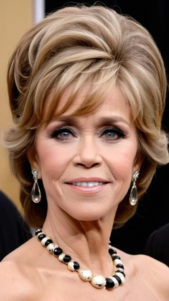 Soft Updo Jane Fonda hairstyles