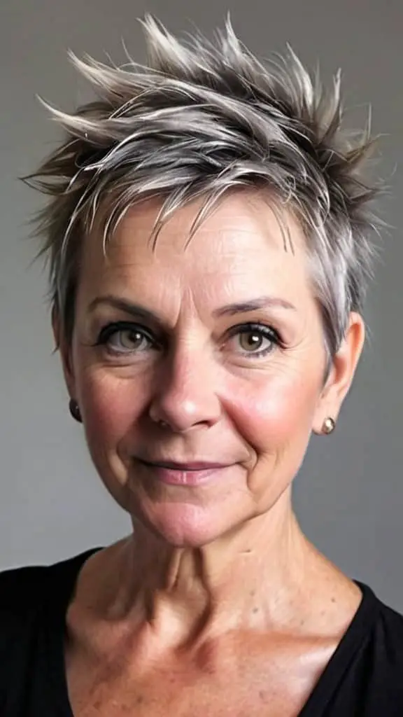 Spiky Pixie with a Messy Top Pixie Haircuts For Women Over 50