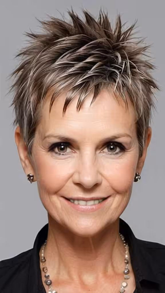 Spiky Textured Pixie Short spiky haircuts for women over 60