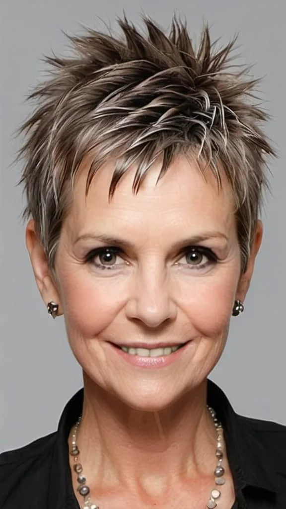 Spiky Textured Pixie Short spiky haircuts for women over 60