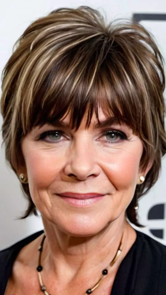 Stacked Wedge with Fringe Wedge Haircuts For Women Over 50