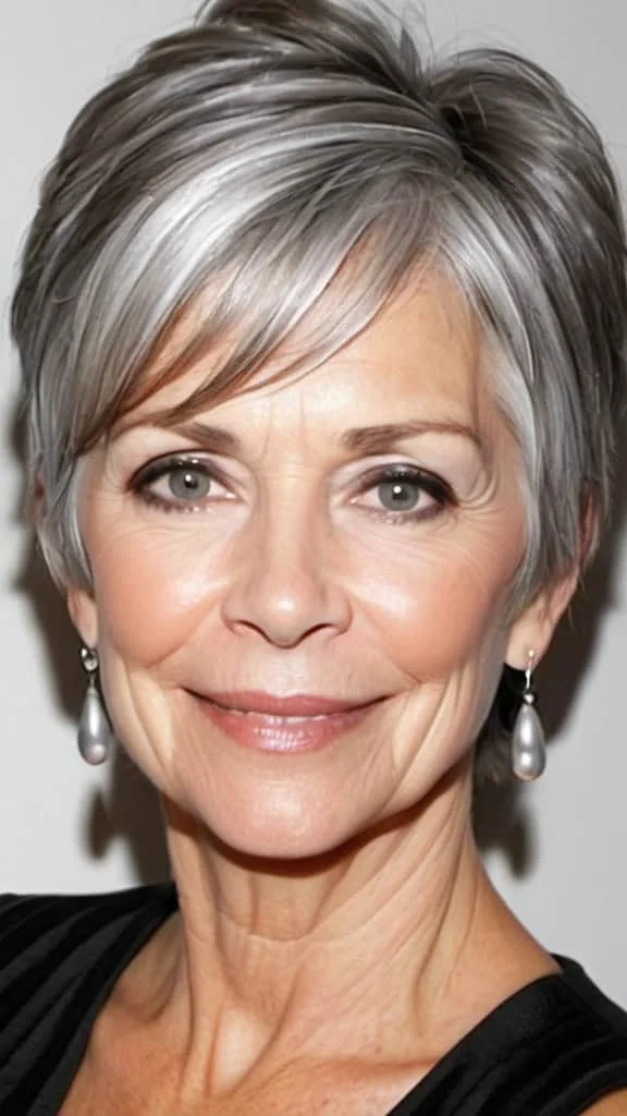 Straight Gray Hair Gray Hairstyles For Women Over 60