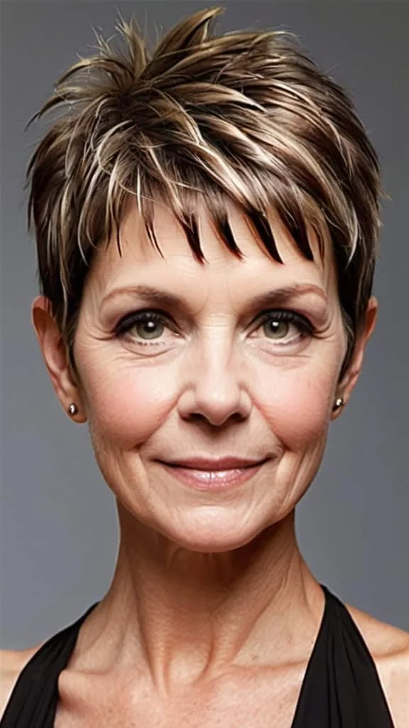 Swept Fringe Pixie Short spiky haircuts for women over 60