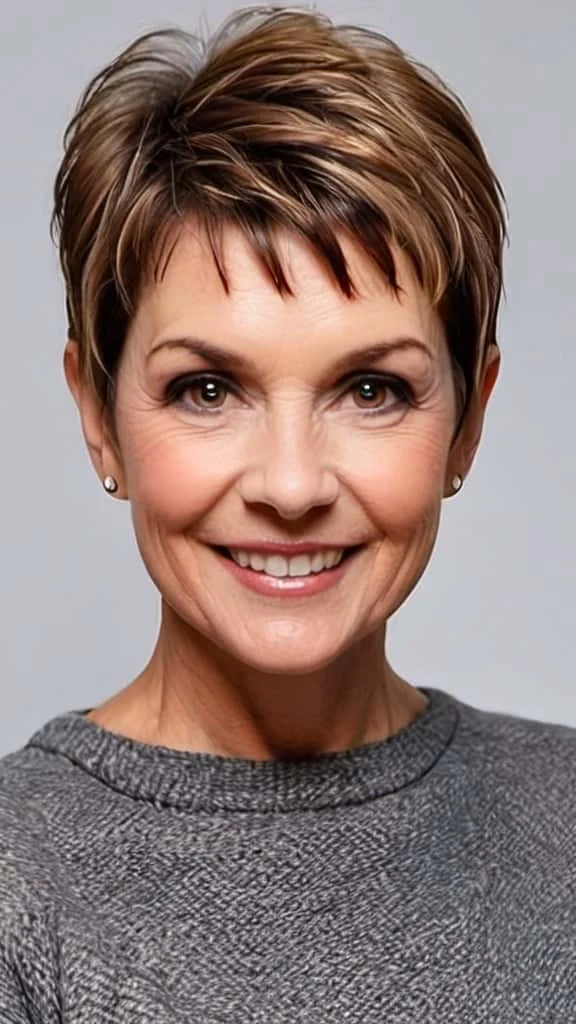Tapered Pixie with Bangs Pixie Haircuts For Women Over 60