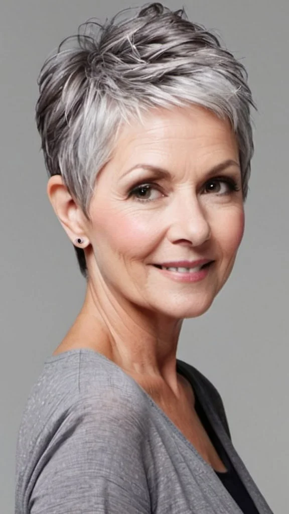Tapered Pixie Short Gray Hairstyles For Women Over 60