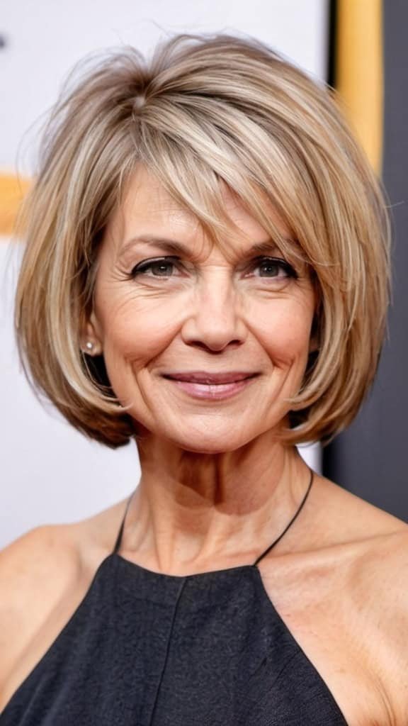Textured Bob Wavy Hairstyles For Women Over 40