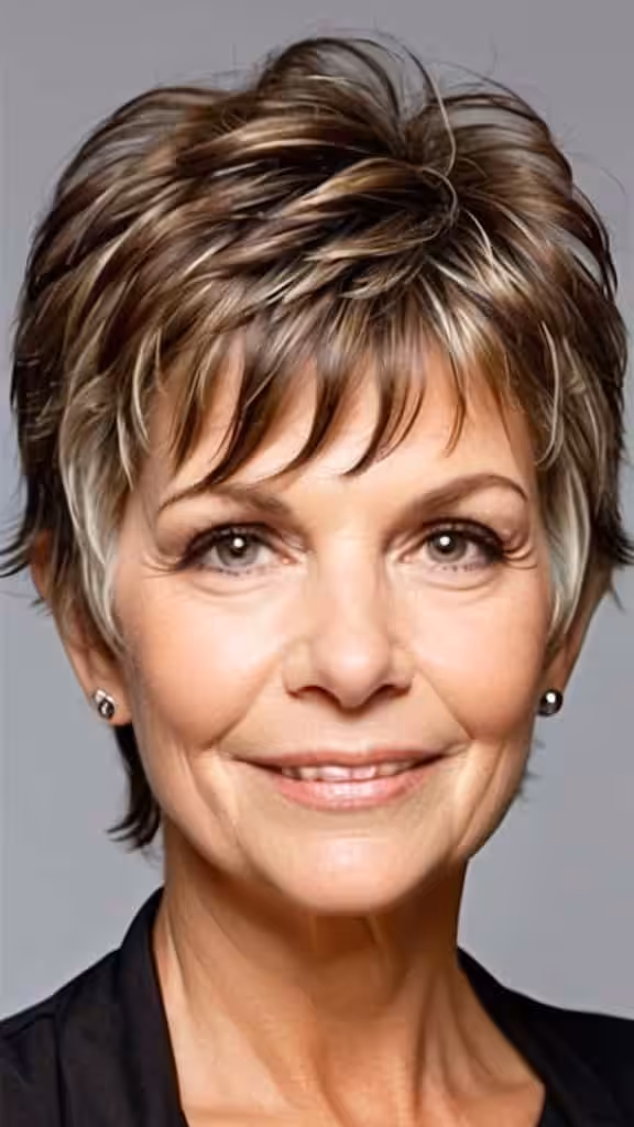 Textured Shaggy Pixie Short Shag Hairstyles For Women Over 60