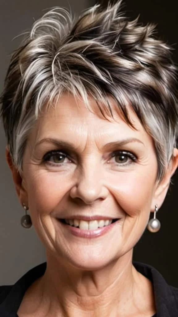 Textured Waves and Spikes Short spiky haircuts for women over 60
