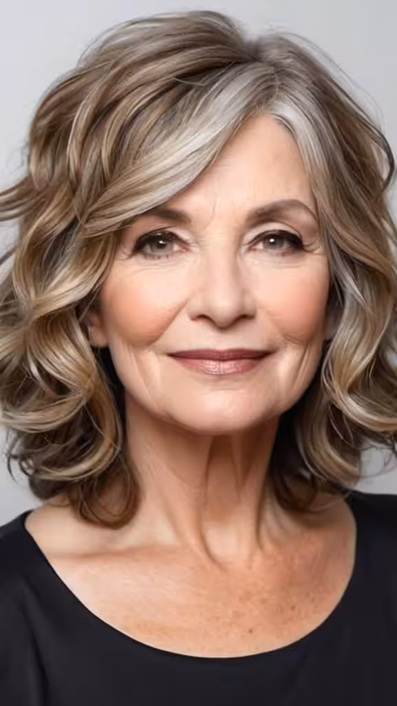 Textured Wavy Lob Wavy Hairstyles For Women Over 50
