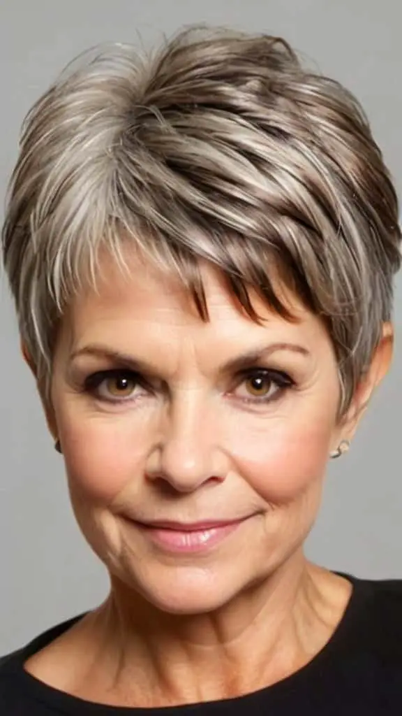 Textured Wedge Pixie Wedge Haircuts For Women Over 50