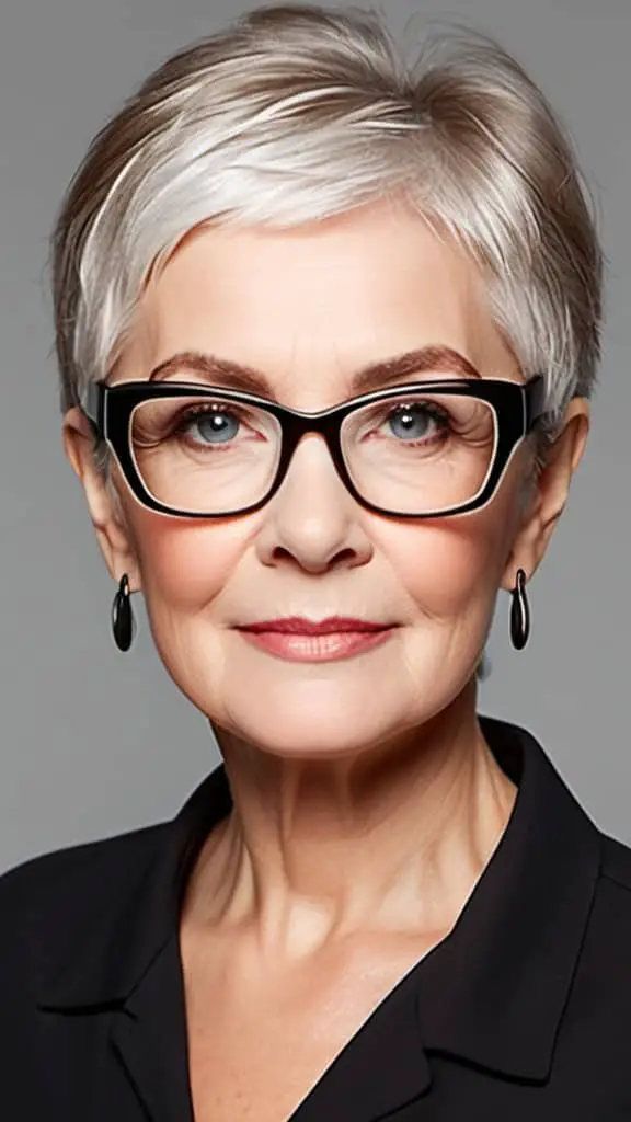 The Sleek Wedge Hairstyles With Glasses For Woman Over 60