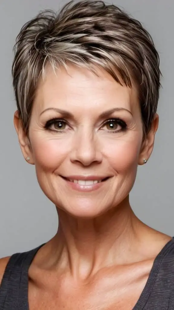 Tight Pompadour Pixie Short Hairstyles For Thin Hair For Woman Over 50