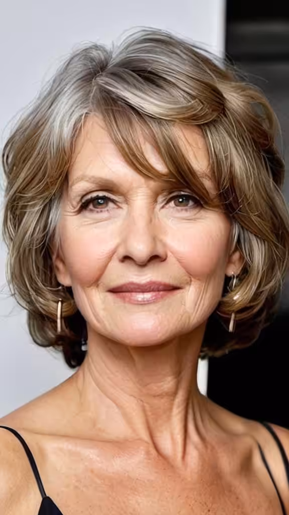 Tousled Wavy Bob Bob haircuts for older women