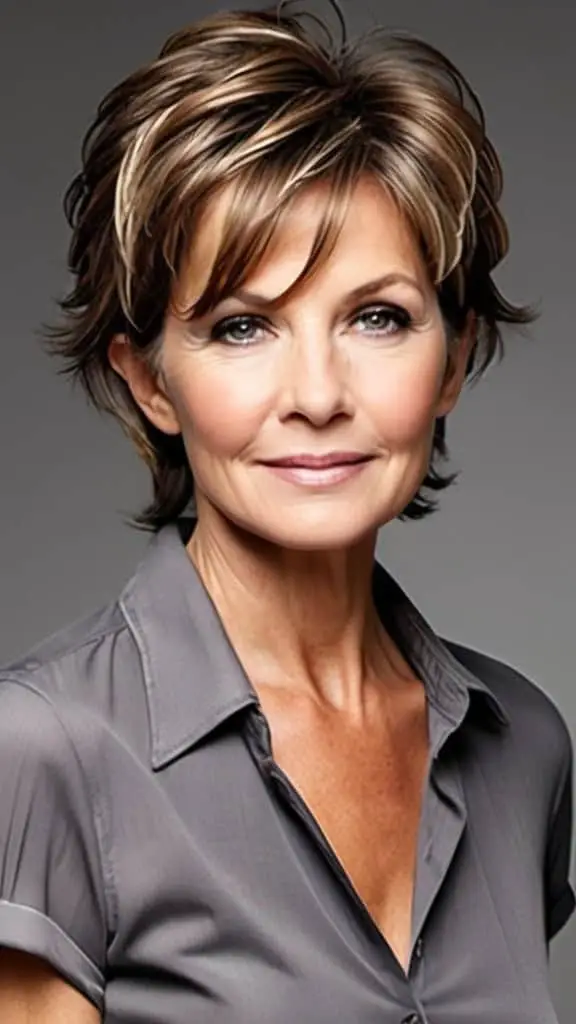 Tousled Wedge with Layers Wedge Haircuts For Women Over 50