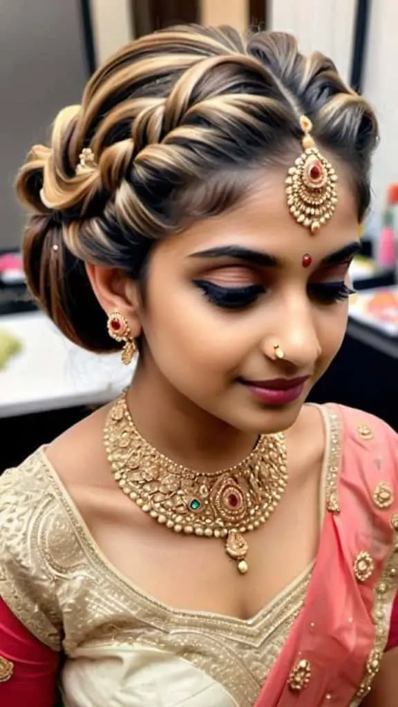 Twisted Hairdo Indian Wedding Hairstyles for Girls