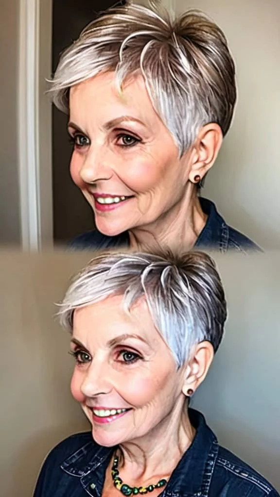 Undercut Pixie Wash and Wear Hairstyles For Women Over 70