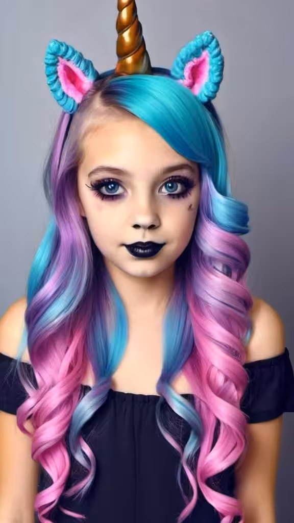 Unicorn Hairstyle for Halloween hairstyles for Halloween for girls