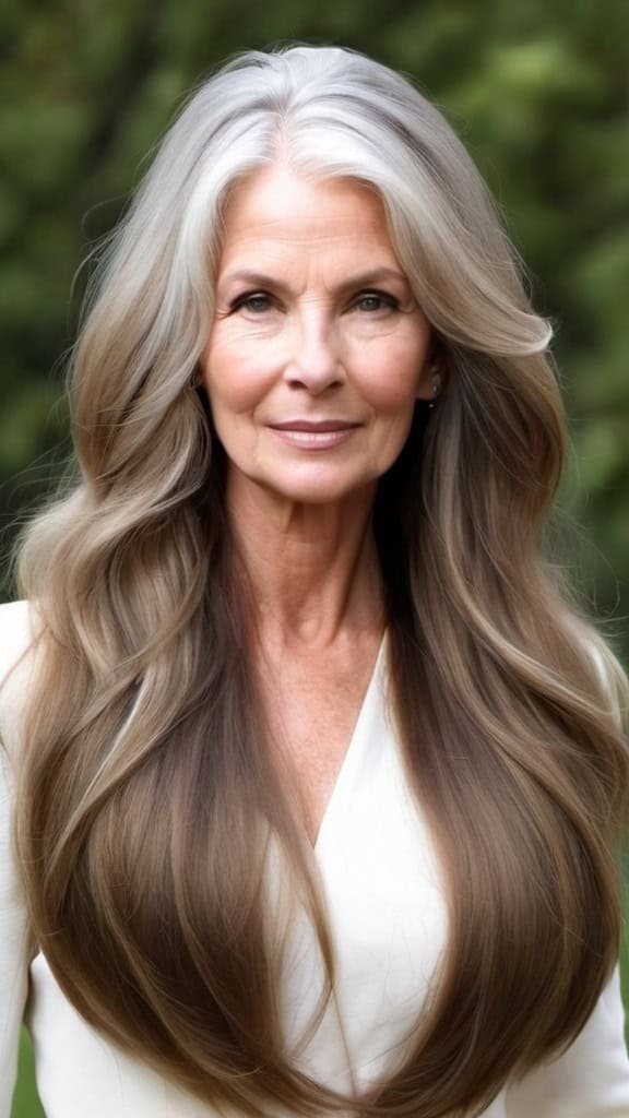 Voluminous Long Hair Long Hairstyles For Older Women