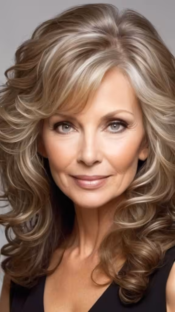 Voluminous Perm Long hairstyles after 50