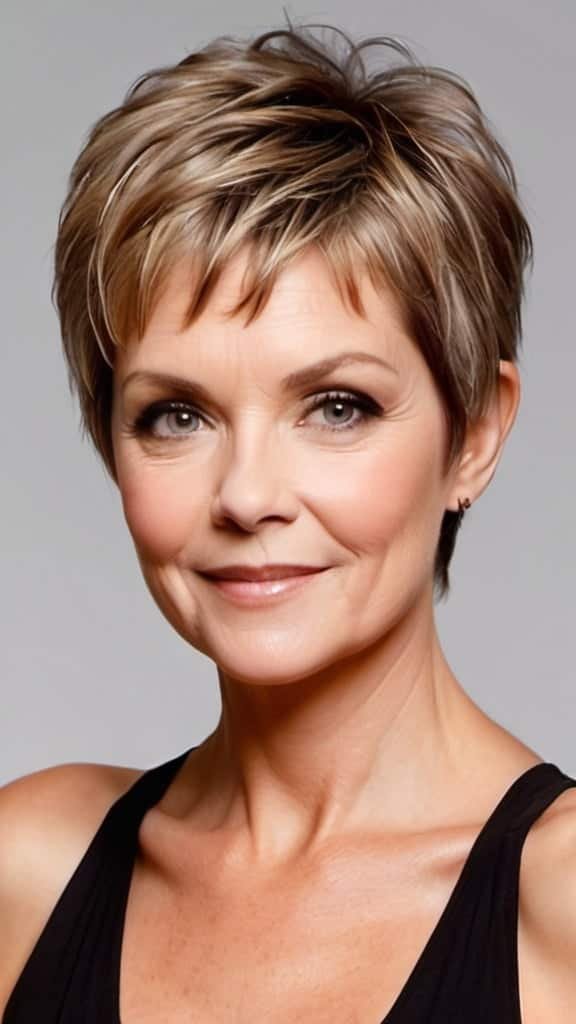 Voluminous Pixie Short Hairstyles For Fine Hair For Woman Over 60