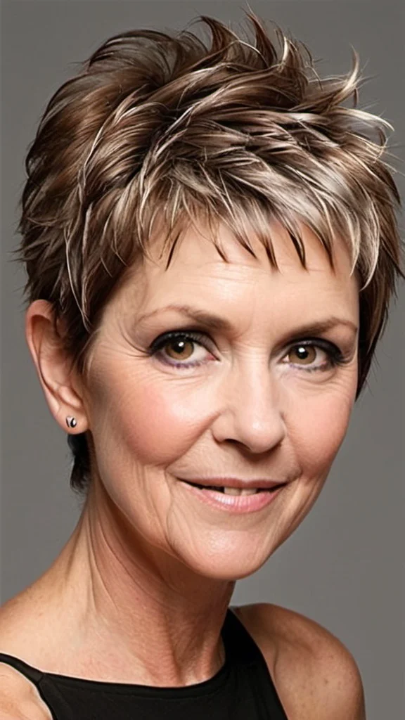 Voluminous Pixie Short spiky haircuts for women over 60