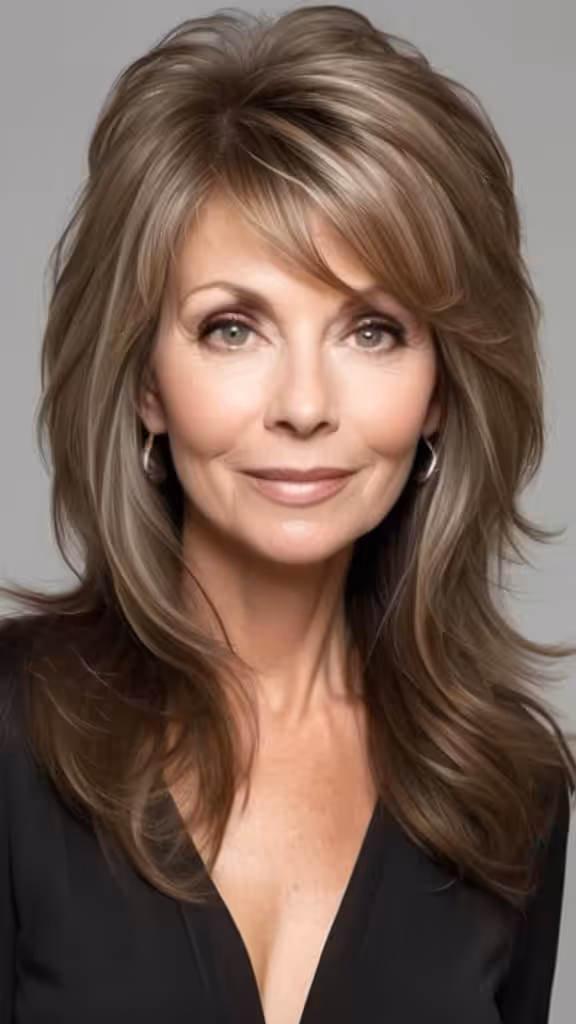 Voluminous Shag Long hairstyles after 50