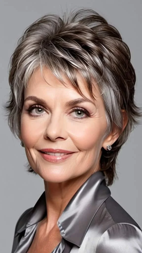 Voluminous Silver Shag Shag Hairstyles For Women Over 50
