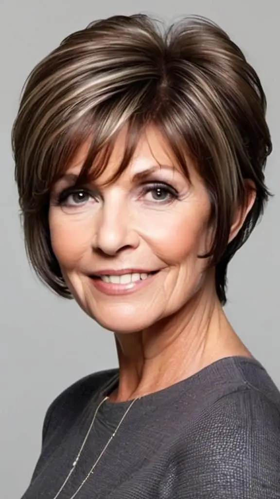 Voluminous Stacked Wedge Wedge Haircuts For Women Over 50