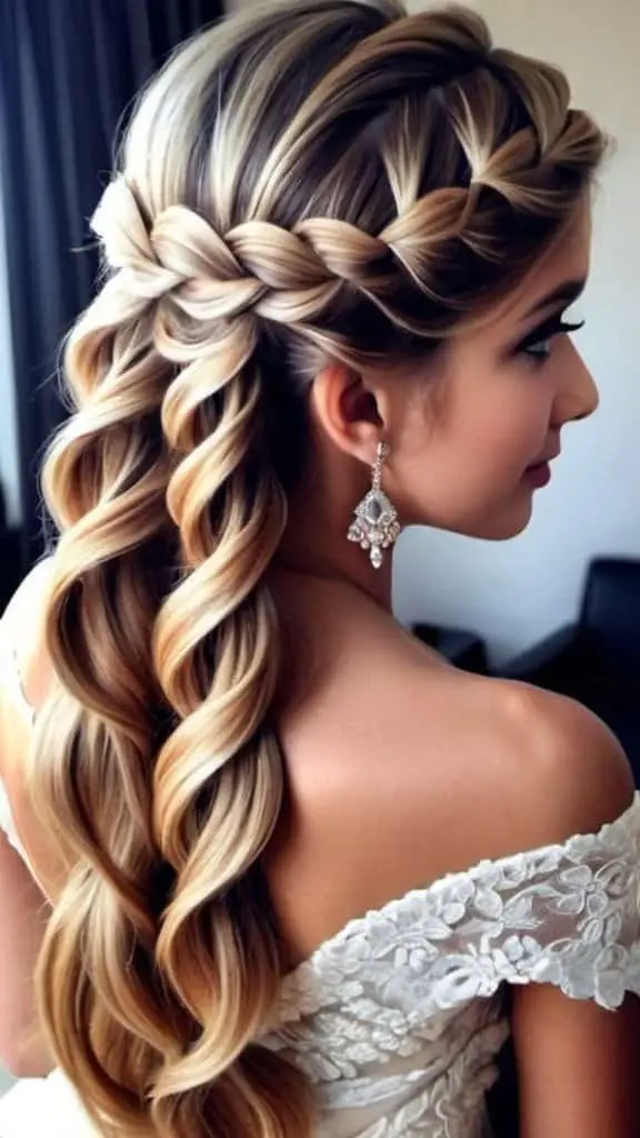 Waterfall Braid Indian Wedding Hairstyles for Girls