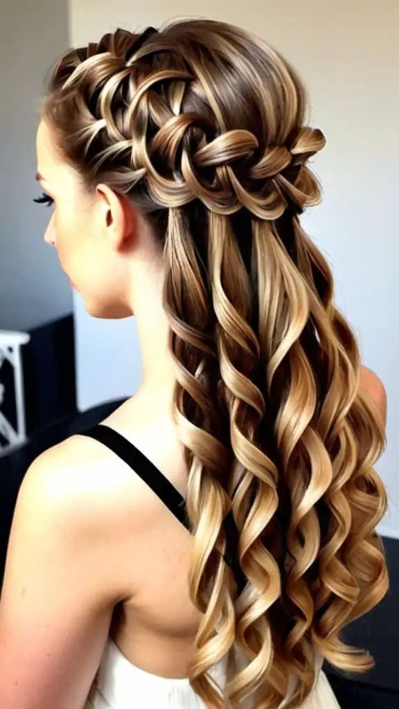 Waterfall Braid Christmas Hairstyles for Women