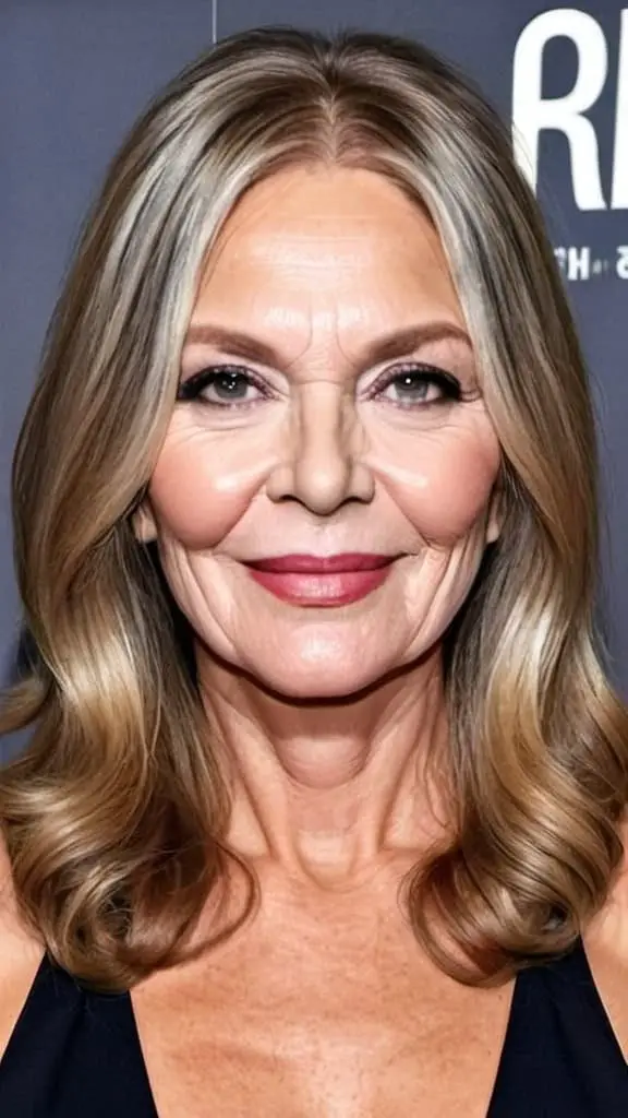 Waves with Center Part Hairstyles for round faces over 60