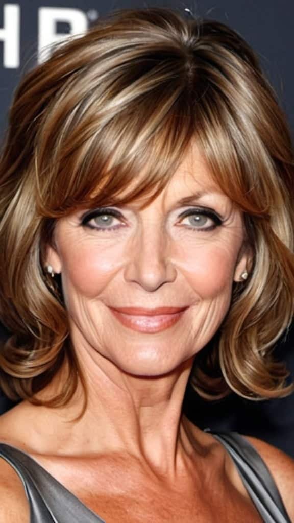 Waves with Swooping Side Bangs Wavy Hairstyles For Women Over 50