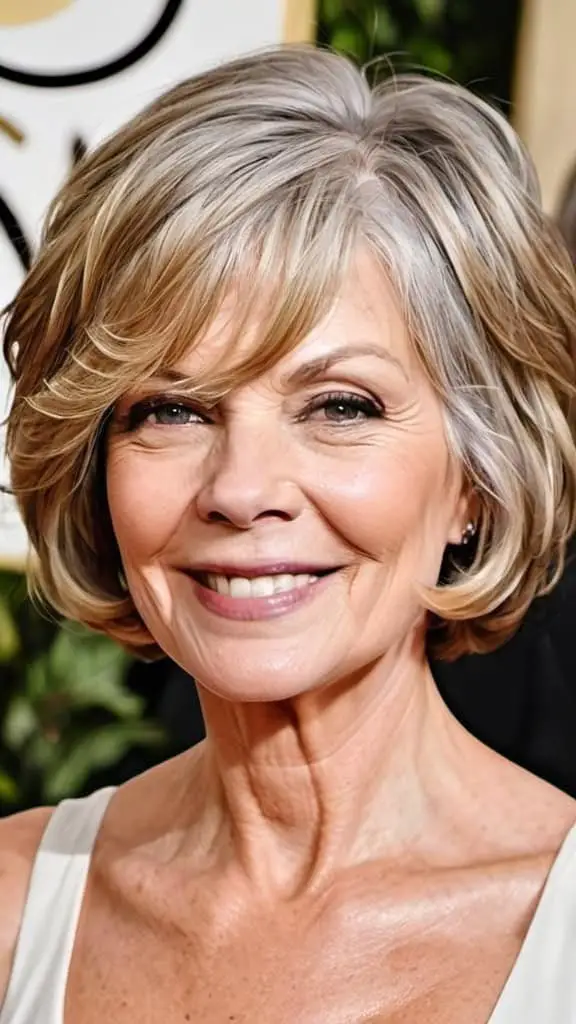Wavy Bob Short Hairstyles For Fine Hair For Woman Over 60