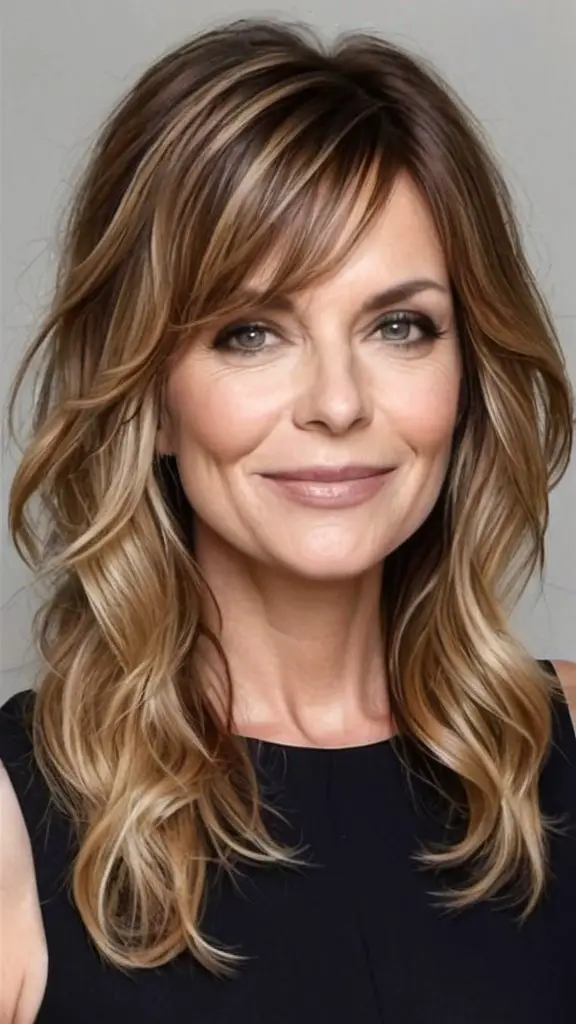 11 Best Thin Hair Hairstyles For Women Over 40 Wavy Hairstyle with Side Bangs