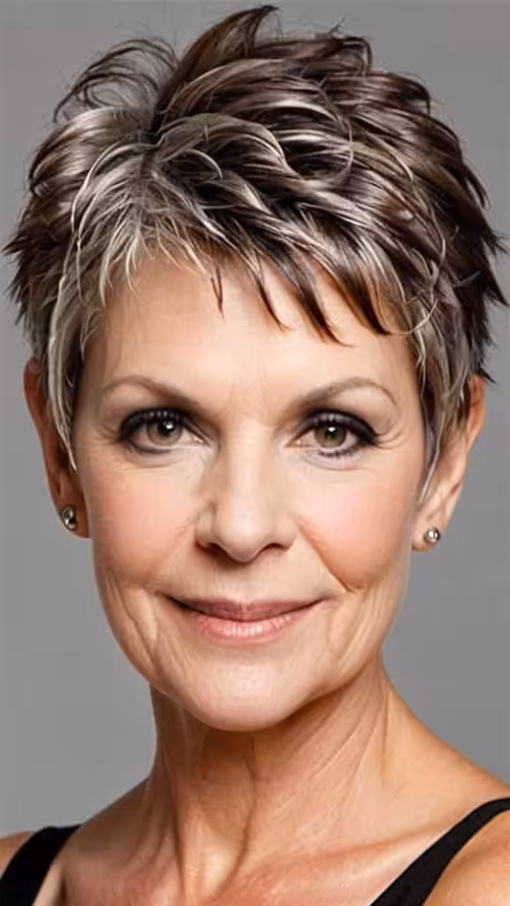 Wavy Spiked Pixie Short spiky haircuts for women over 60