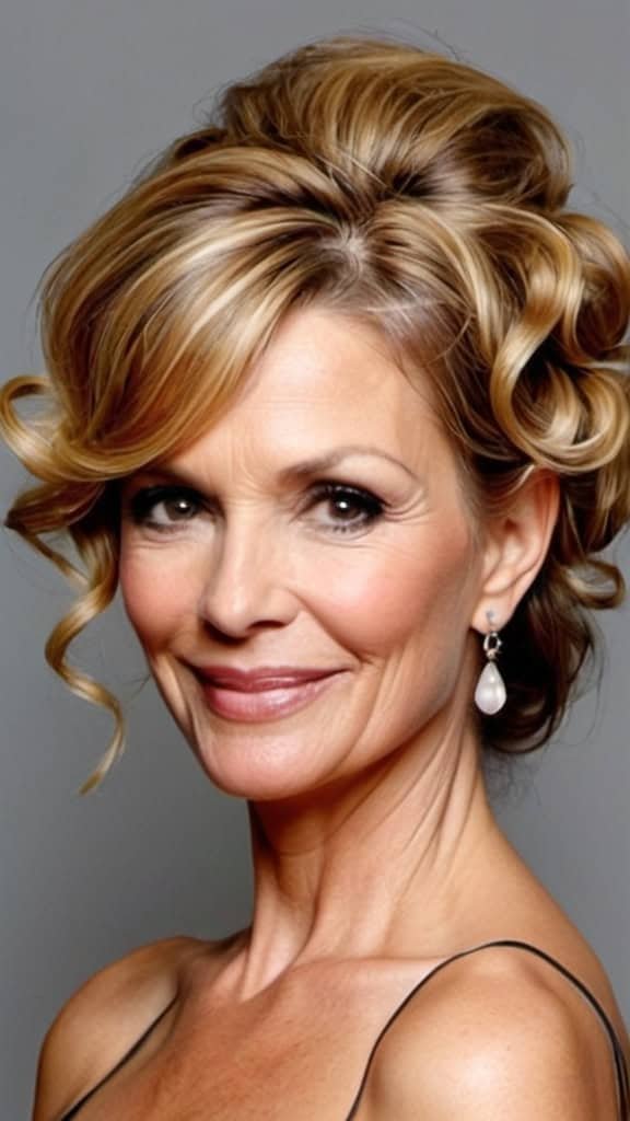 Wavy Updo Wavy Hairstyles For Women Over 50