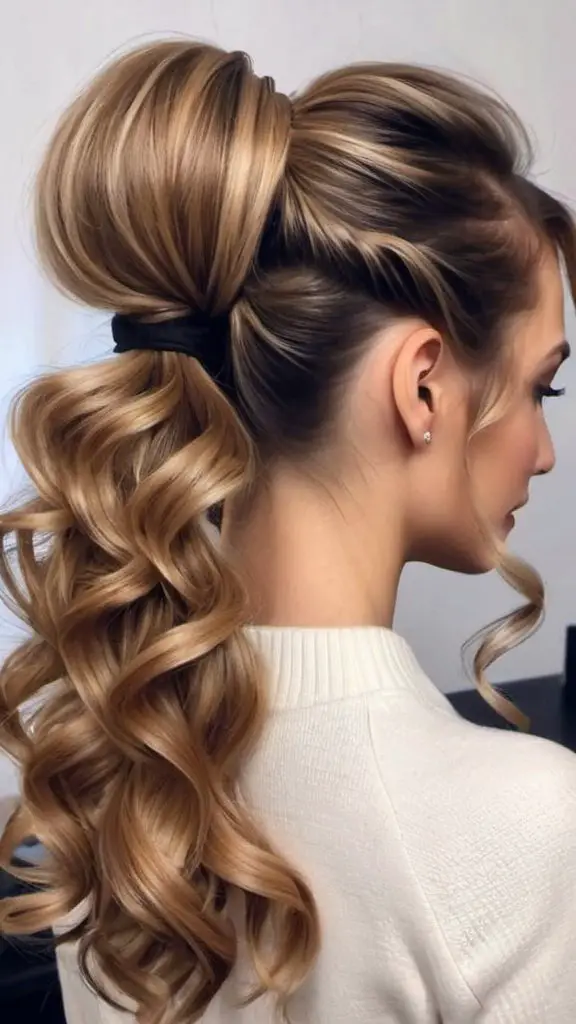 Wavy ponytail Christmas Hairstyles for Women