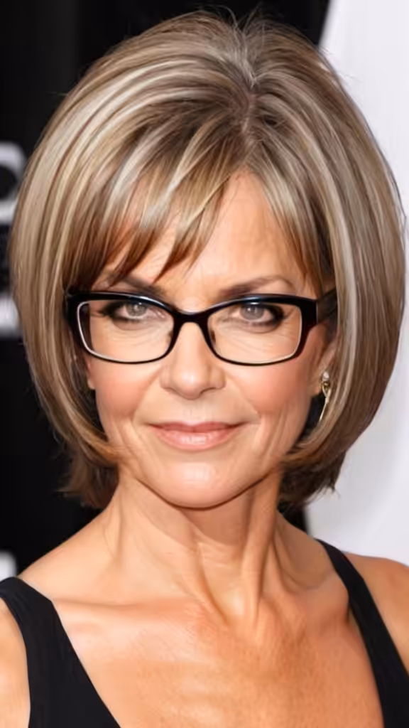 Wedge Bob Hairstyles With Glasses For Women Over 40