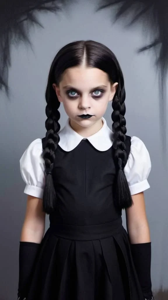 Wednesday Addams Hairstyle for Halloween hairstyles for Halloween for girls