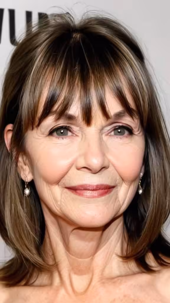 Wispy Bangs Long Hairstyles For Older Women