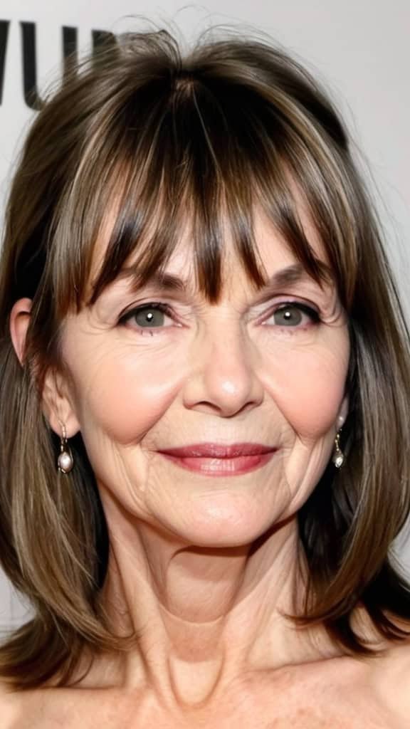 Wispy Bangs Long Hairstyles For Older Women