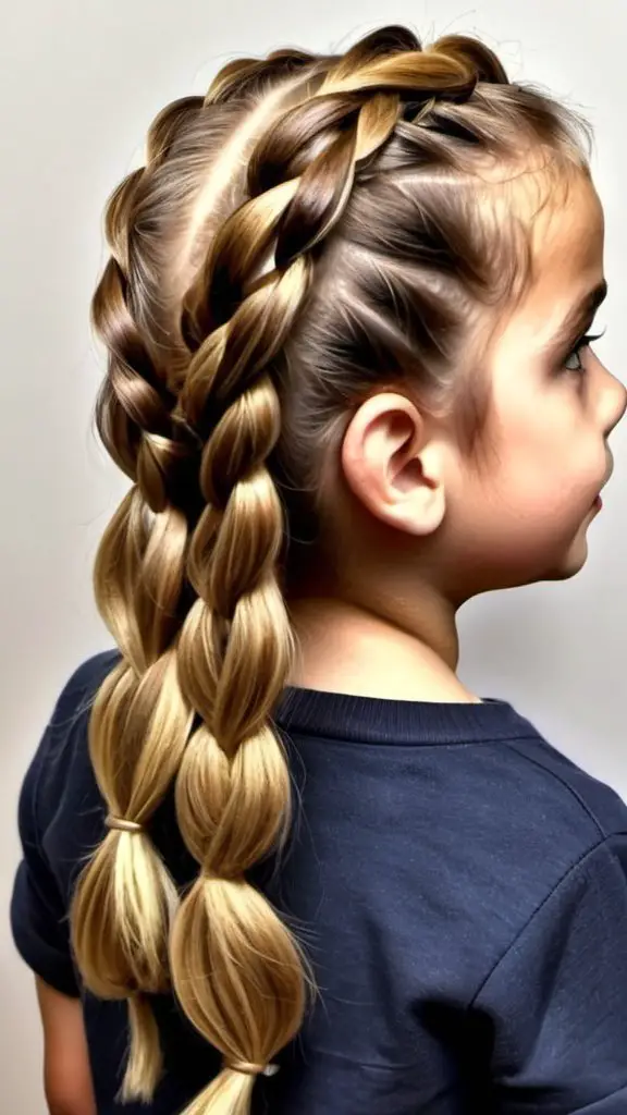 Woven Pull-Through Updo Braid Braided Hairstyles for Thanksgiving for kids