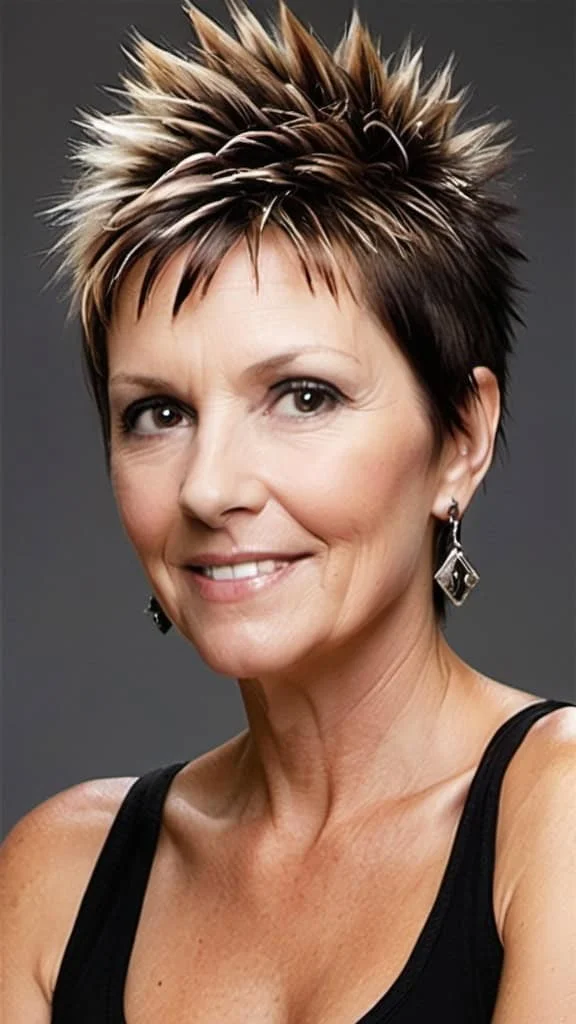 Spiky Faux Hawk Cut Short spiky haircuts for women over 60