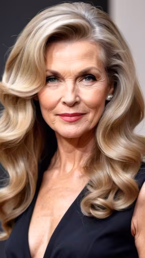 Retro Waves with Side Part Long hairstyles after 50
